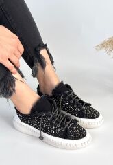 Guji Siyah Kot Bağcıklı Spor Ayakkabı